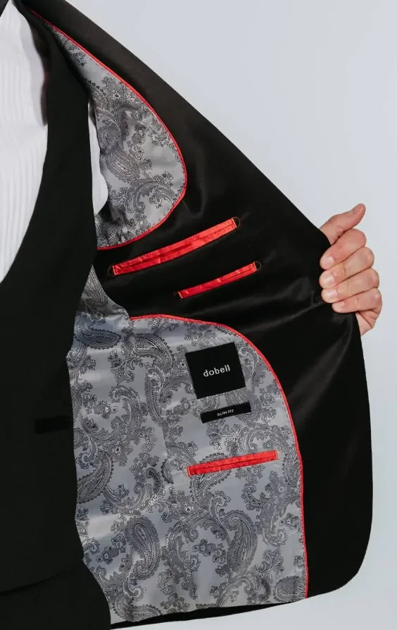 Black Slim Fit Velvet Tuxedo thumbnail 7