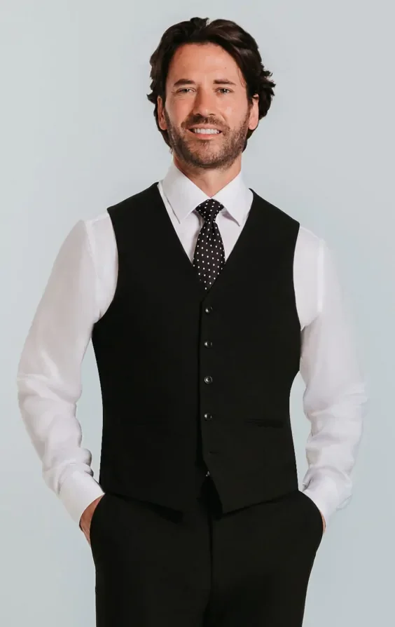 Black Slim Fit Waistcoat thumbnail 2