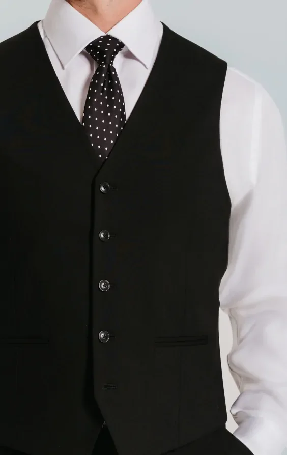 Black Slim Fit Waistcoat thumbnail 3
