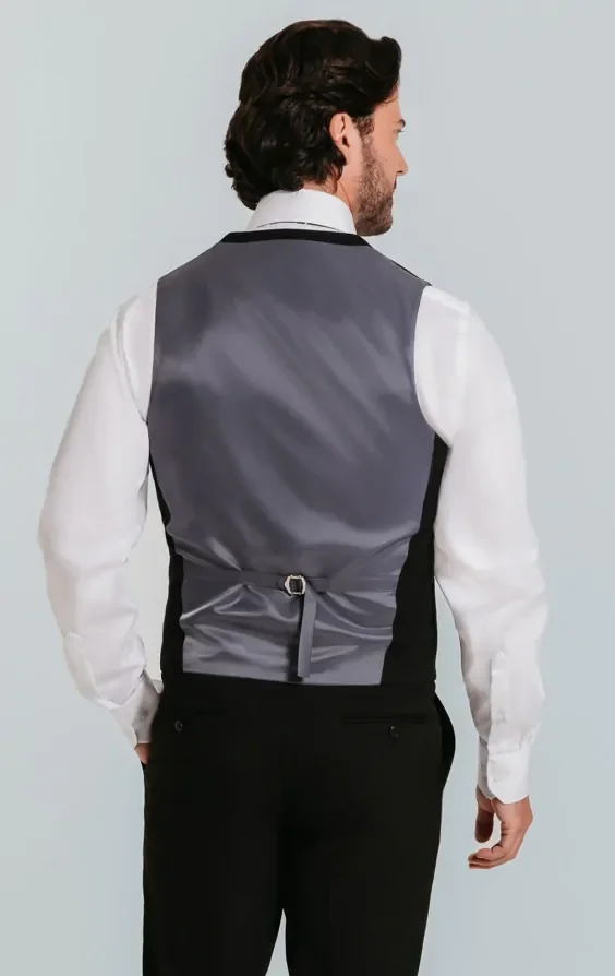 Black Slim Fit Waistcoat thumbnail 4