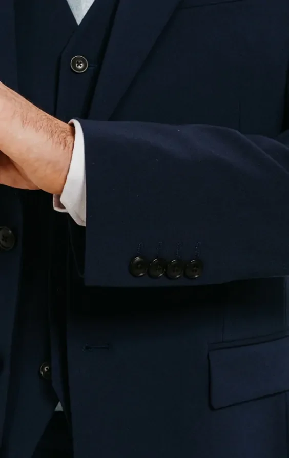 Blue 3 Piece Suit with Peak Lapel thumbnail 6