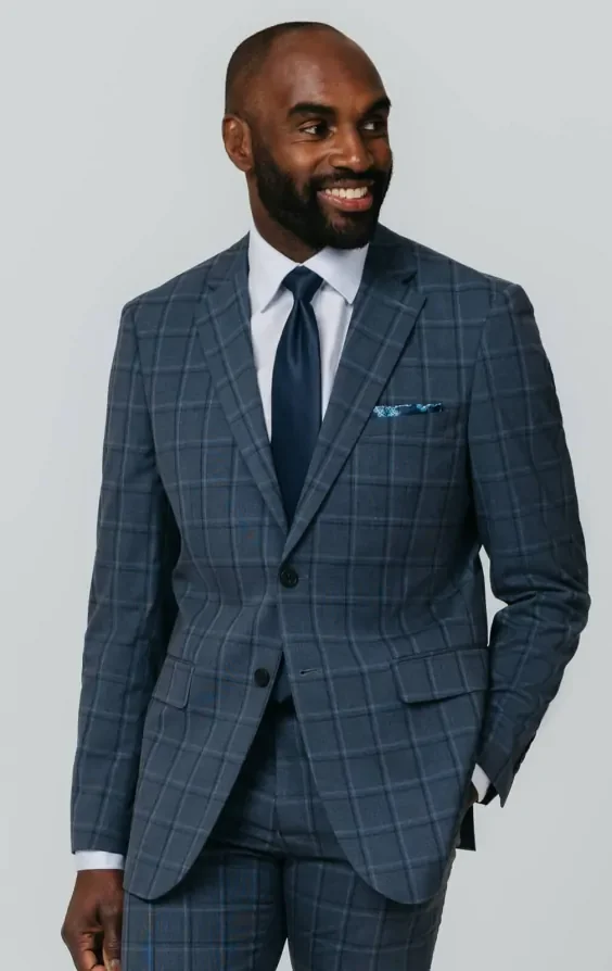 Blue Bold Windowpane Check Suit thumbnail 2