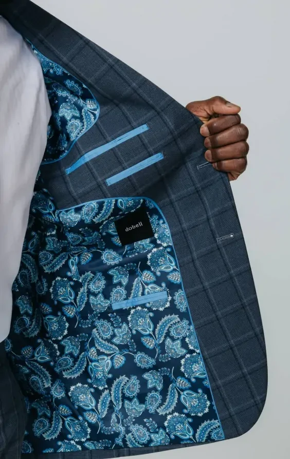 Blue Bold Windowpane Check Suit thumbnail 6