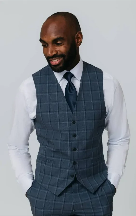 Blue Bold Windowpane Check Suit thumbnail 9