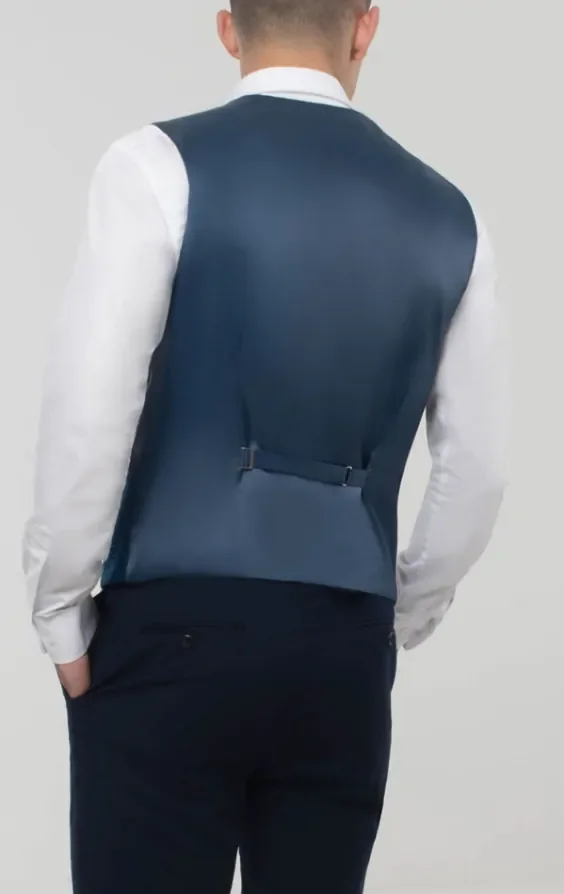 Blue Floral Brocade Waistcoat thumbnail 4