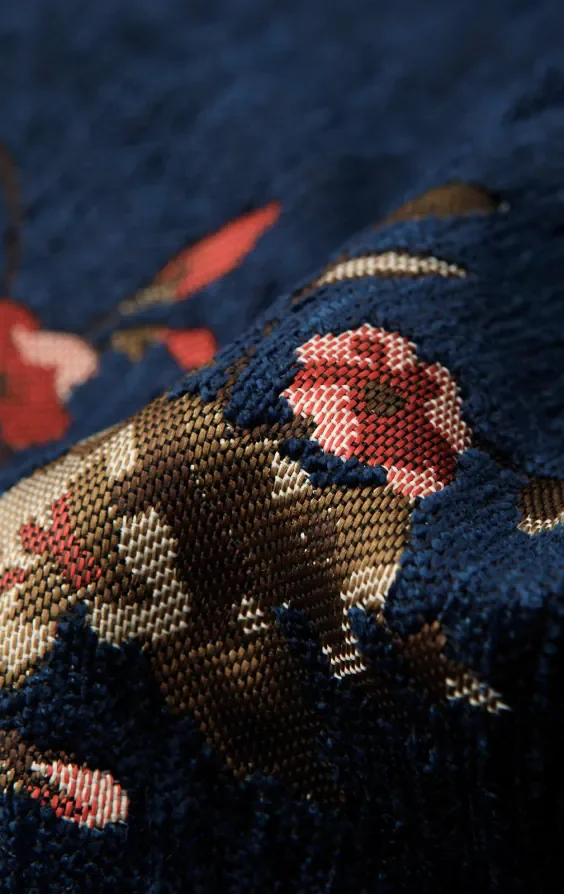 Blue Floral Brocade Waistcoat thumbnail 5