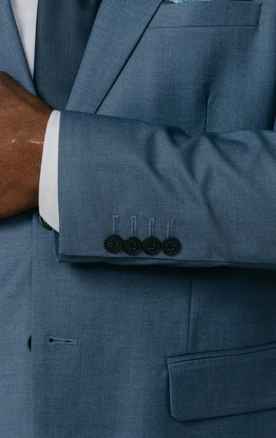 Blue Sharkskin 3 Piece Suit thumbnail 4