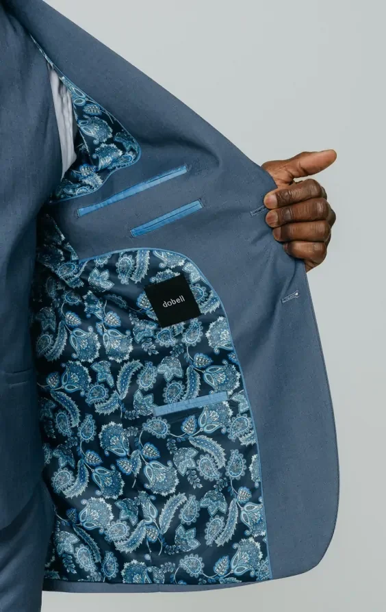 Blue Sharkskin 3 Piece Suit thumbnail 6