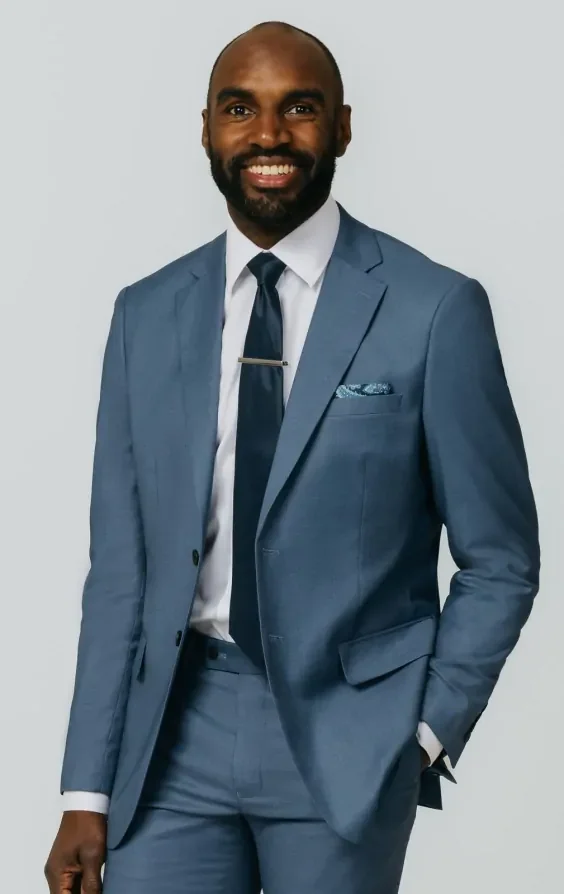 Blue Sharkskin Suit thumbnail 2