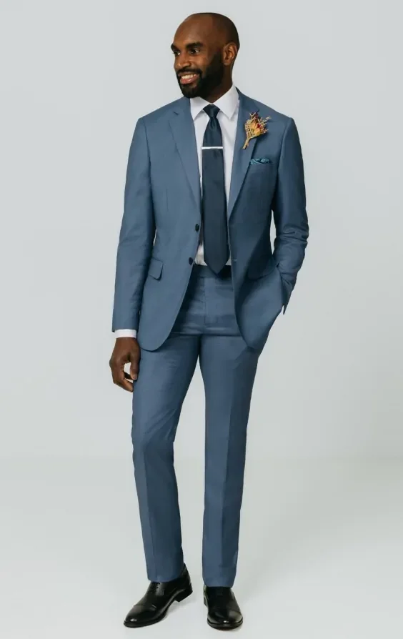 Blue Sharkskin Suit thumbnail 3