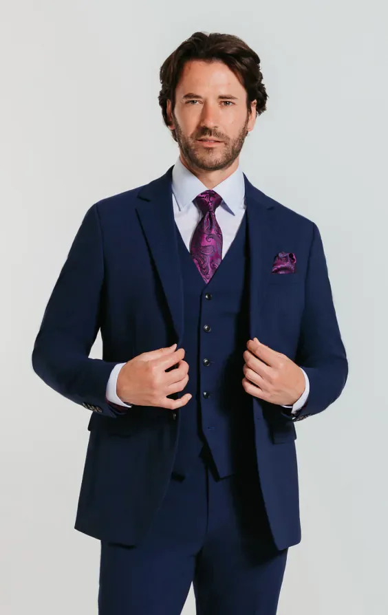 Blue Slim 3 Piece Suit thumbnail 2