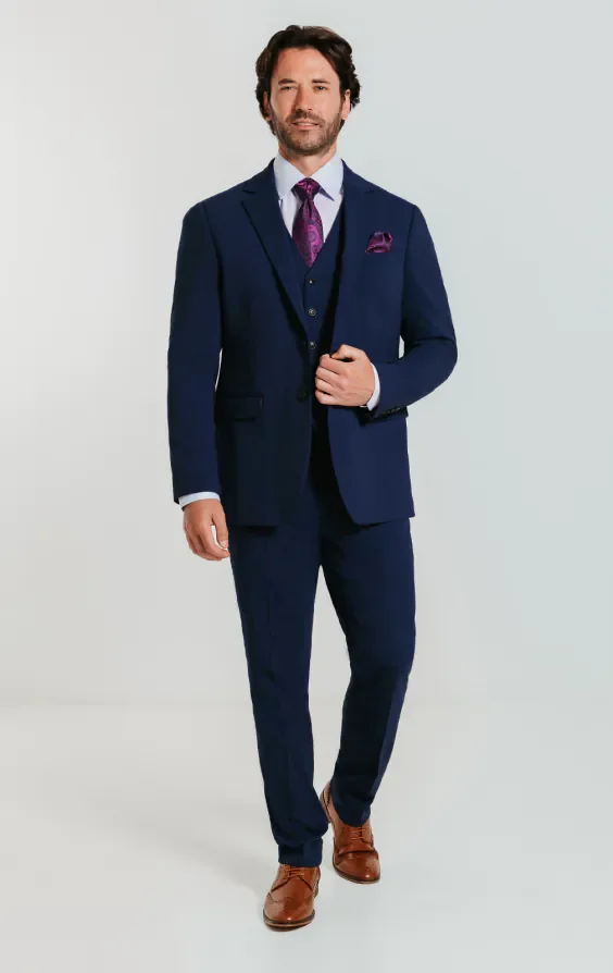 Blue Slim 3 Piece Suit thumbnail 3