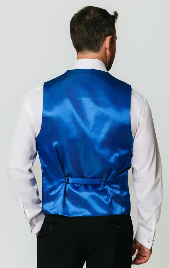 Blue Victorian Jacquard Waistcoat thumbnail 4