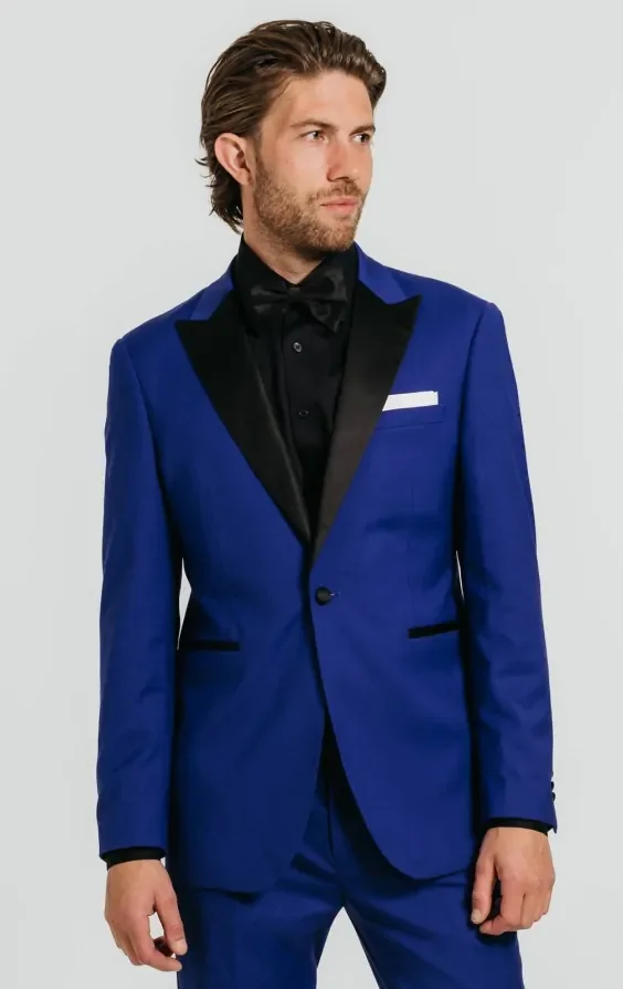 Bright Blue Tuxedo with Peak Lapel thumbnail 2