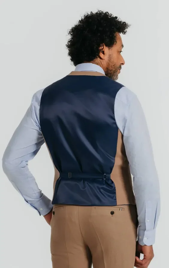 Brown Linen Twill Waistcoat thumbnail 4