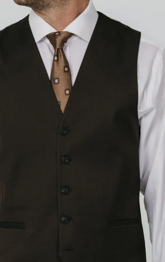 Brown Twill Waistcoat thumbnail 3