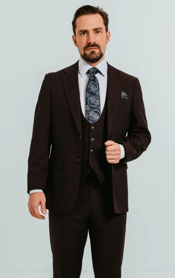 Burgundy 3 Piece Suit thumbnail 2