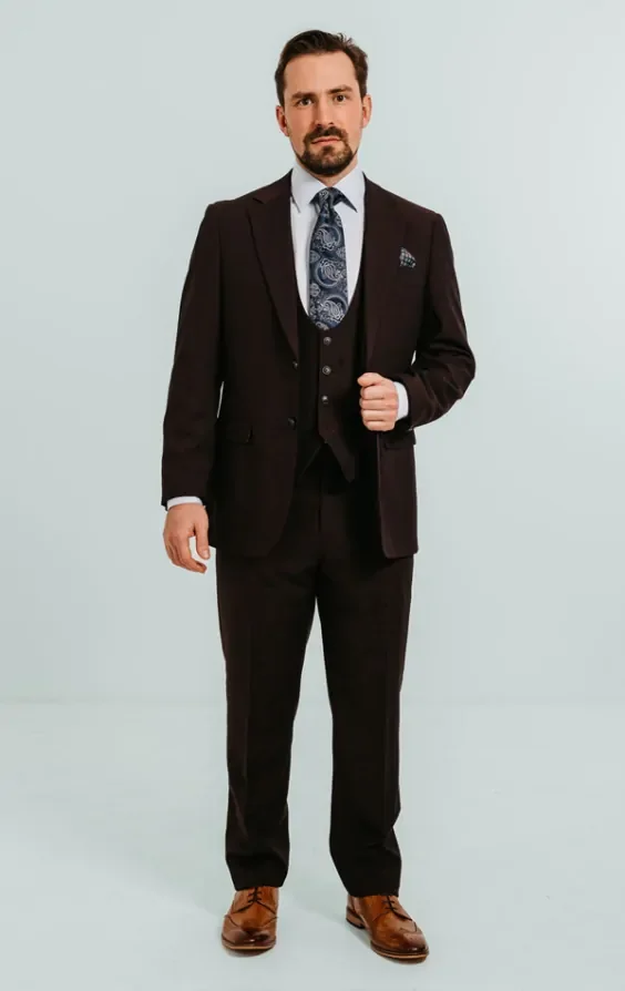 Burgundy 3 Piece Suit thumbnail 3