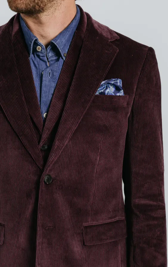 Burgundy Corduroy 3 Piece Suit thumbnail 6