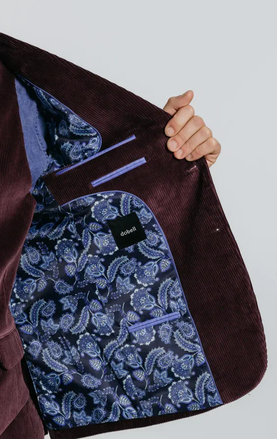Burgundy Corduroy 3 Piece Suit thumbnail 7