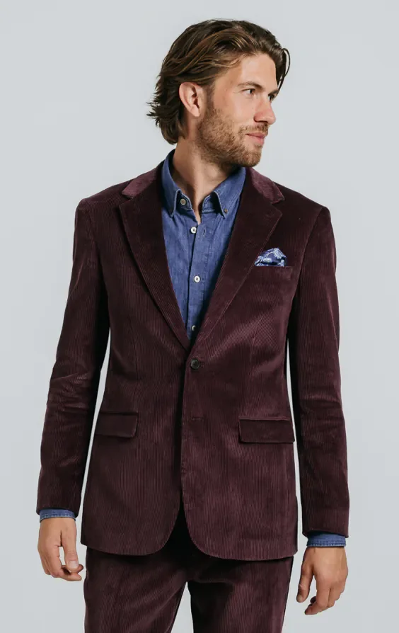 Burgundy Corduroy Suit thumbnail 2
