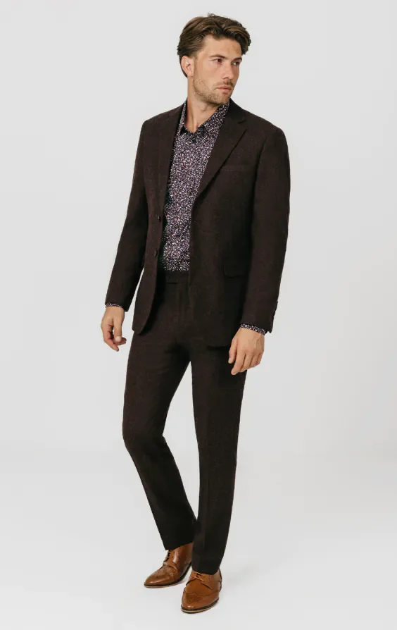 Burgundy Donegal Tweed Suit thumbnail 3