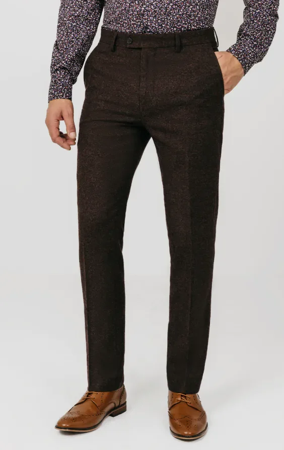 Burgundy Donegal Tweed Suit thumbnail 8