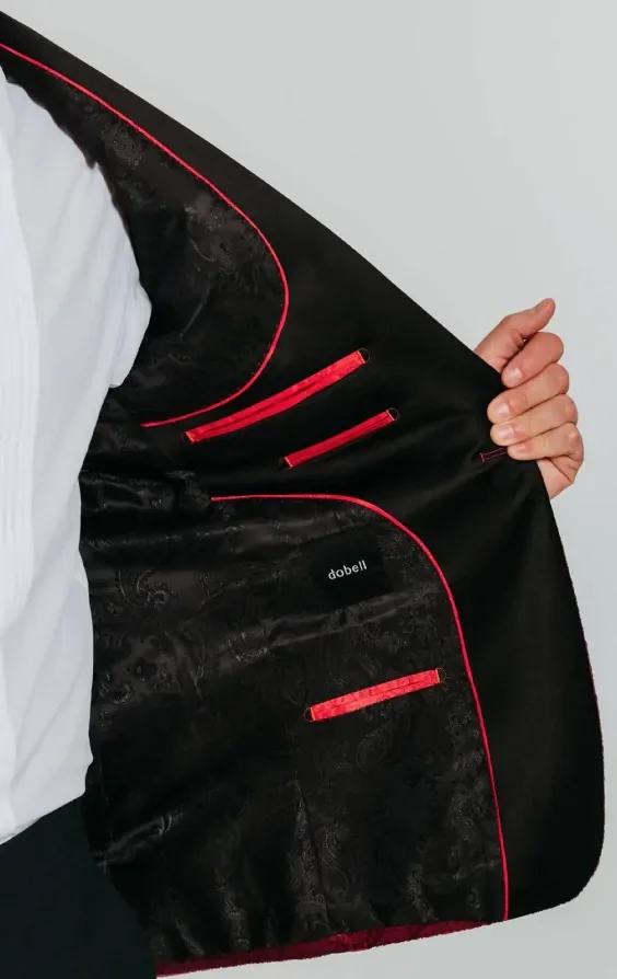 Burgundy Paisley Velvet Tuxedo Jacket thumbnail 6