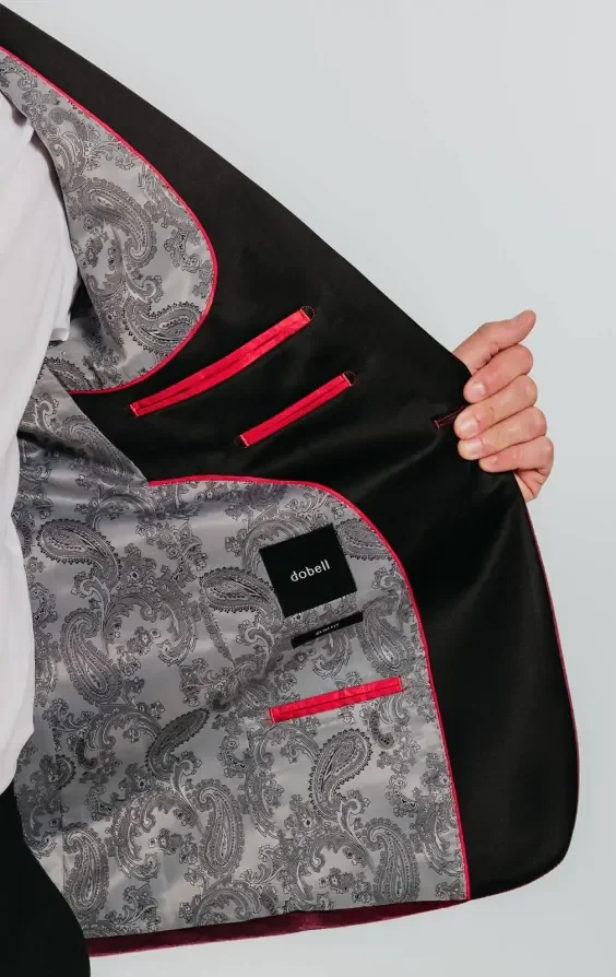 Burgundy Slim Fit Velvet Jacket thumbnail 6