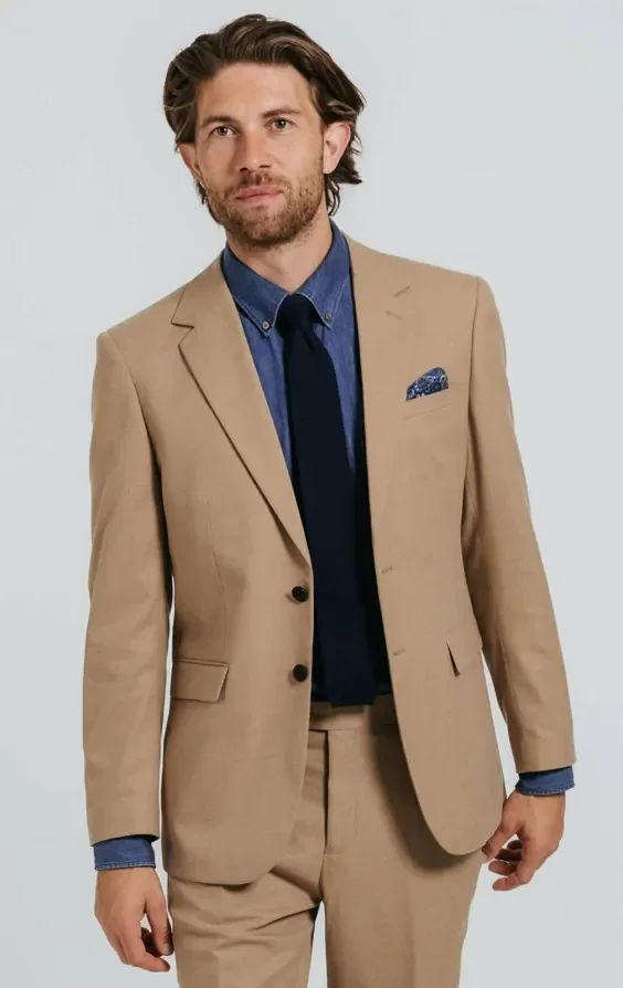 Camel Twill Suit Jacket thumbnail 2