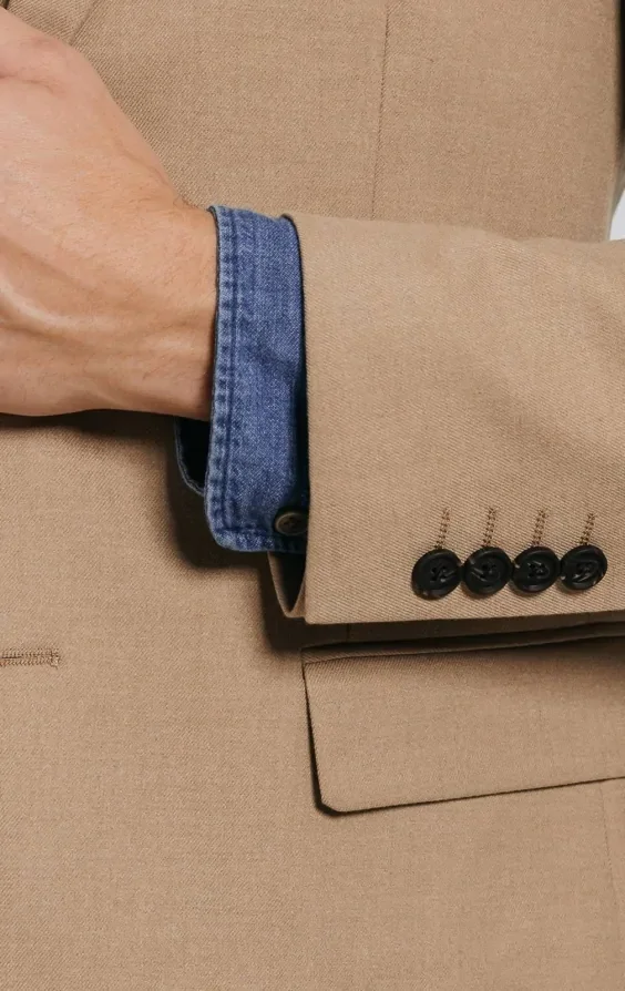 Camel Twill Suit Jacket thumbnail 4