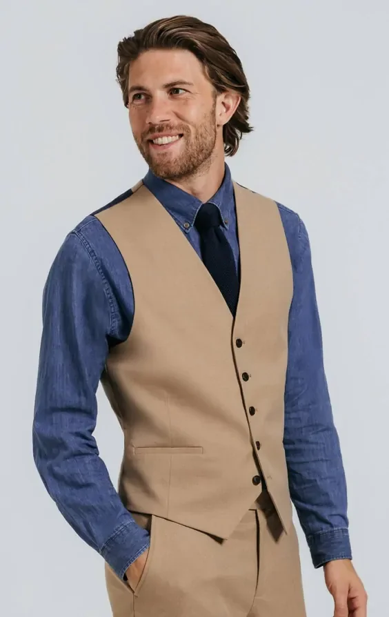 Camel Twill Waistcoat thumbnail 2