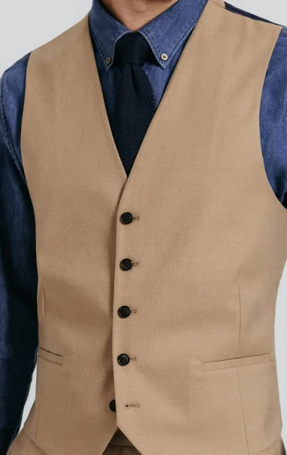 Camel Twill Waistcoat thumbnail 3