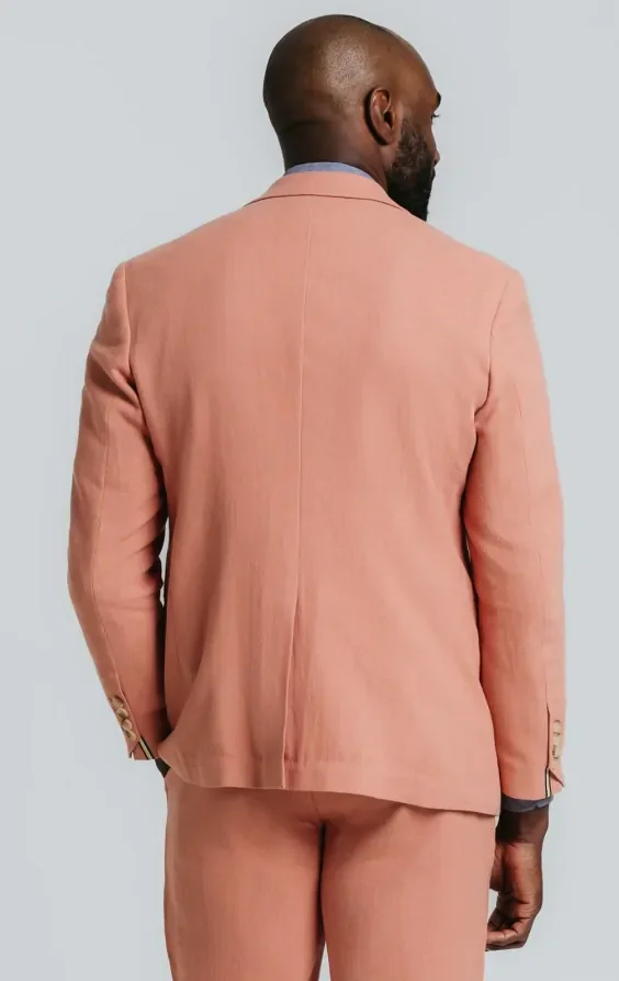 Coral Linen Twill Casual Suit thumbnail 4