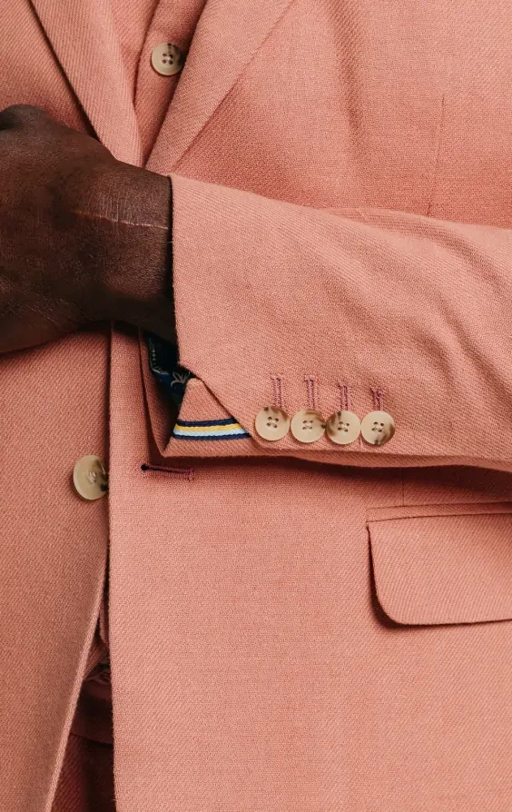 Coral Linen Twill Casual Suit thumbnail 5
