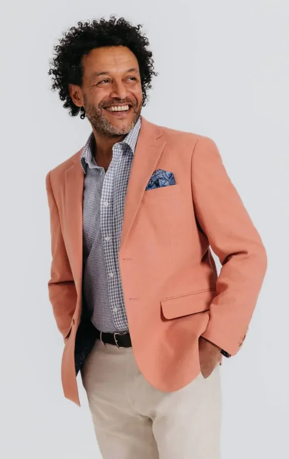 Coral Linen Twill Jacket thumbnail 2