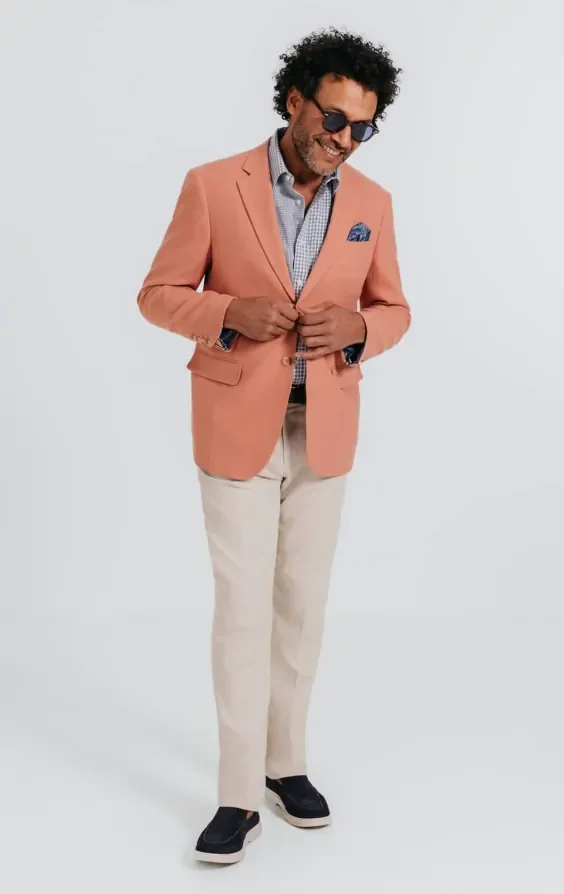 Coral Linen Twill Jacket thumbnail 5