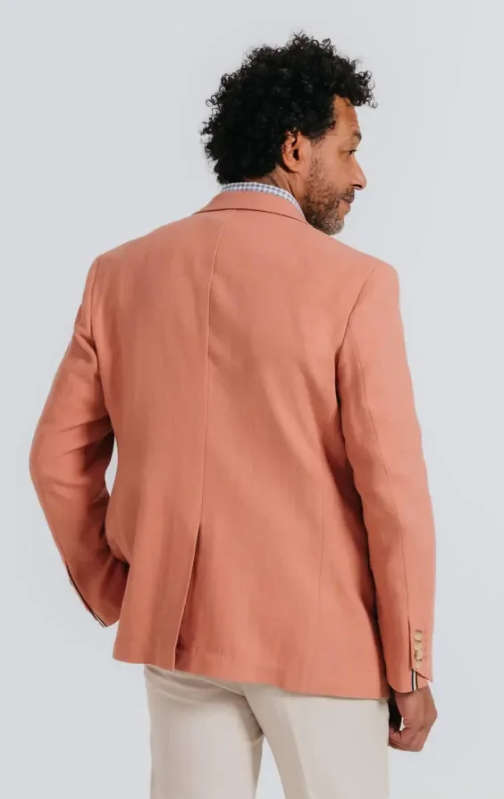 Coral Linen Twill Jacket thumbnail 6