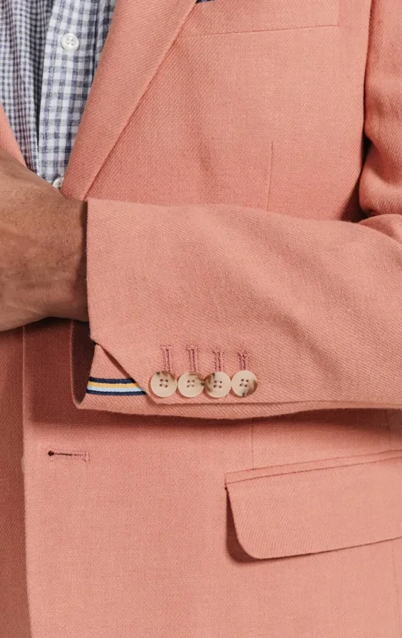 Coral Linen Twill Jacket thumbnail 7