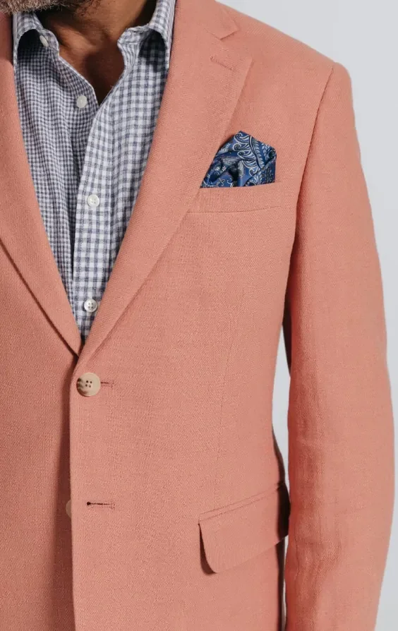 Coral Linen Twill Jacket thumbnail 8