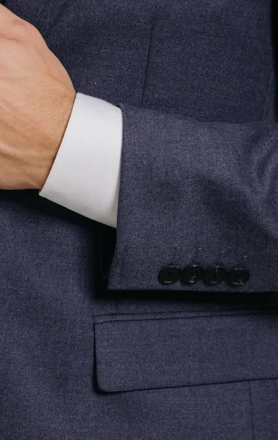 Dark Blue Twill Suit Jacket thumbnail 4