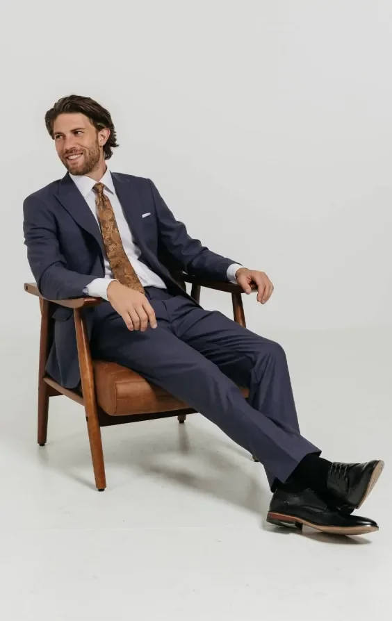 Dark Blue Twill Suit Jacket thumbnail 7