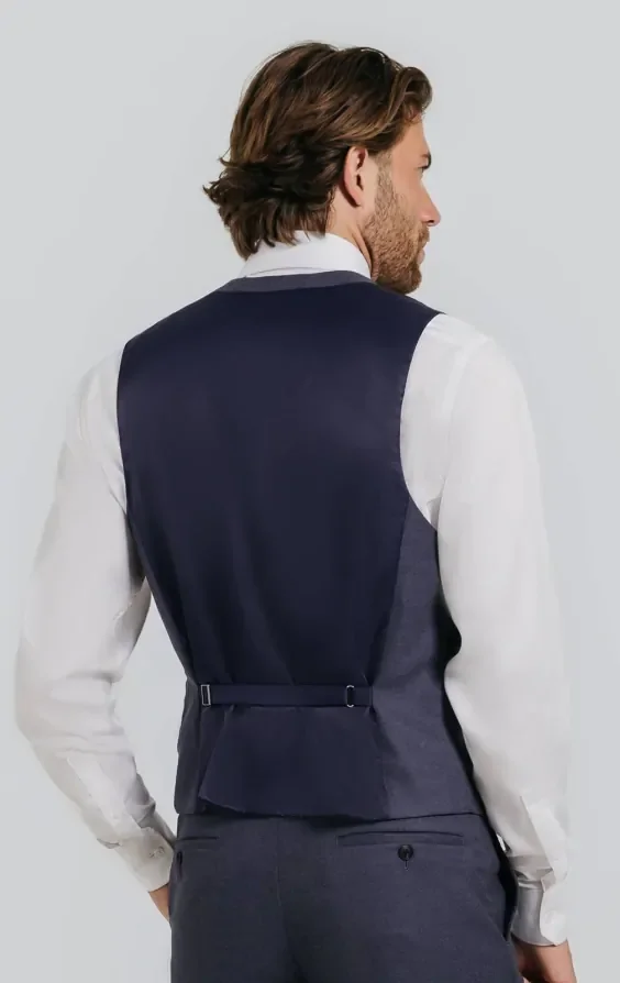 Dark Blue Twill Waistcoat thumbnail 4