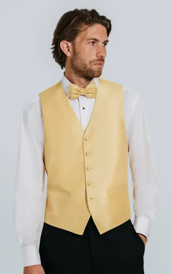 Dark Gold Dupion Waistcoat thumbnail 2