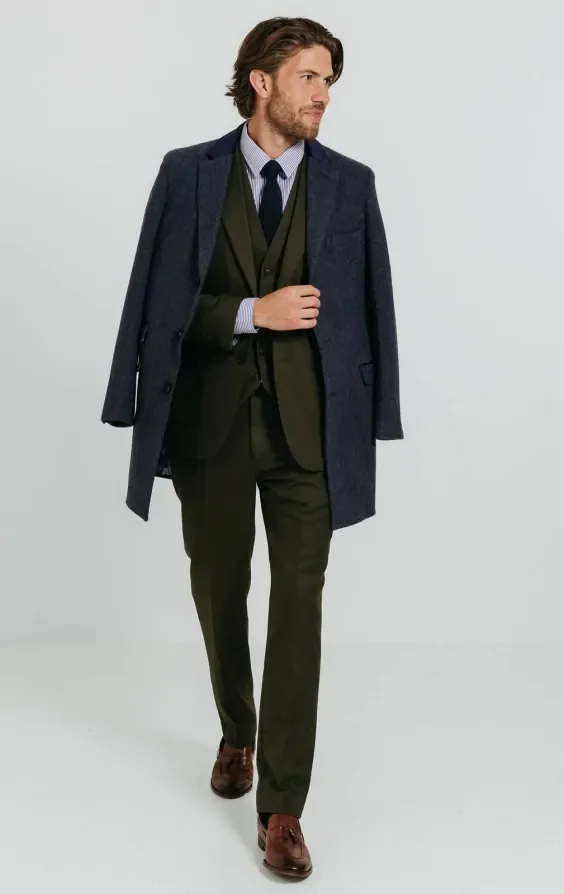 Dark Green Twill 3 Piece Suit thumbnail 3