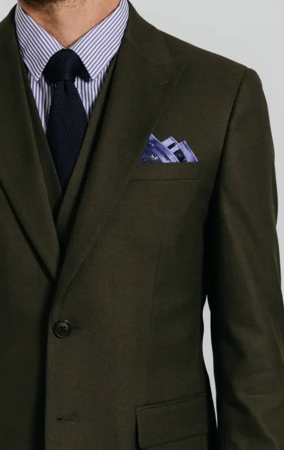 Dark Green Twill 3 Piece Suit thumbnail 6