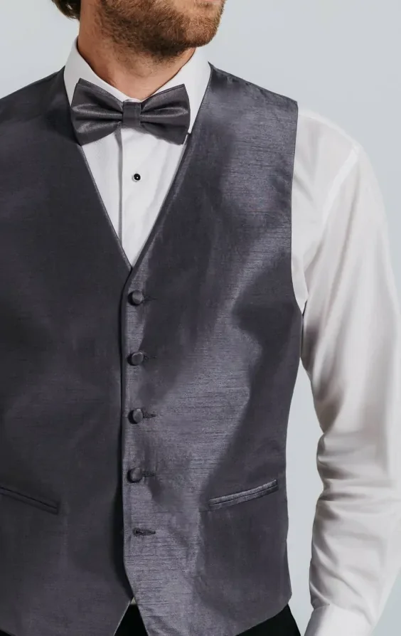 Dark Grey Dupion Waistcoat thumbnail 3