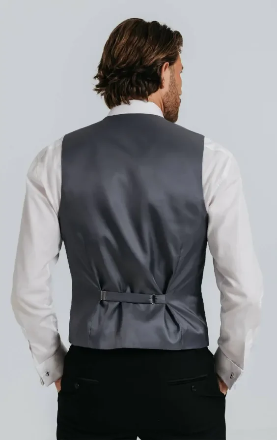 Dark Grey Dupion Waistcoat thumbnail 4