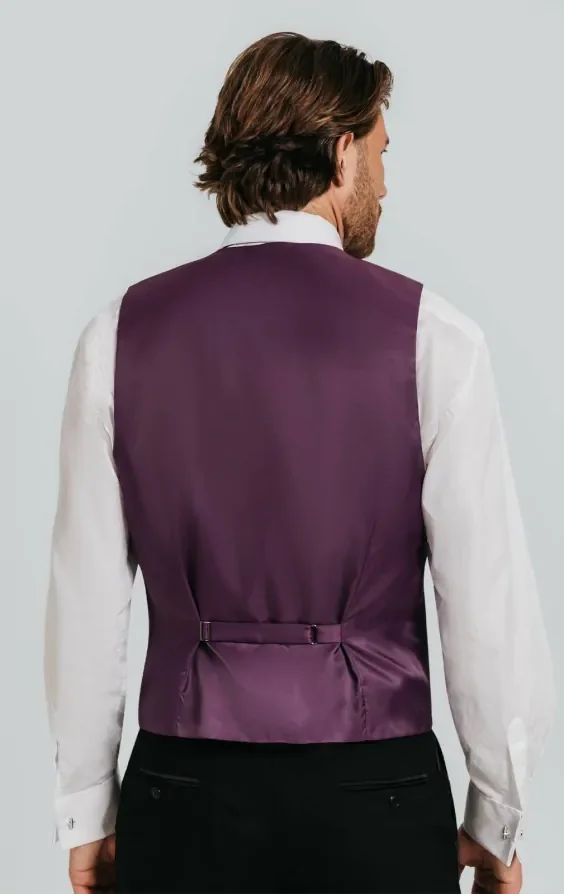 Dark Purple Dupion Waistcoat thumbnail 4