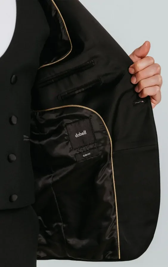 Black Slim-Fit Tuxedo with Shawl Lapel thumbnail 7